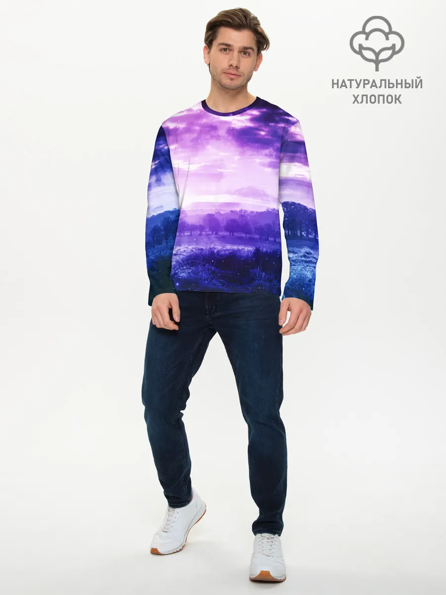 Мужской лонгслив базовый / ФИОЛЕТОВЫЙ РАЙ