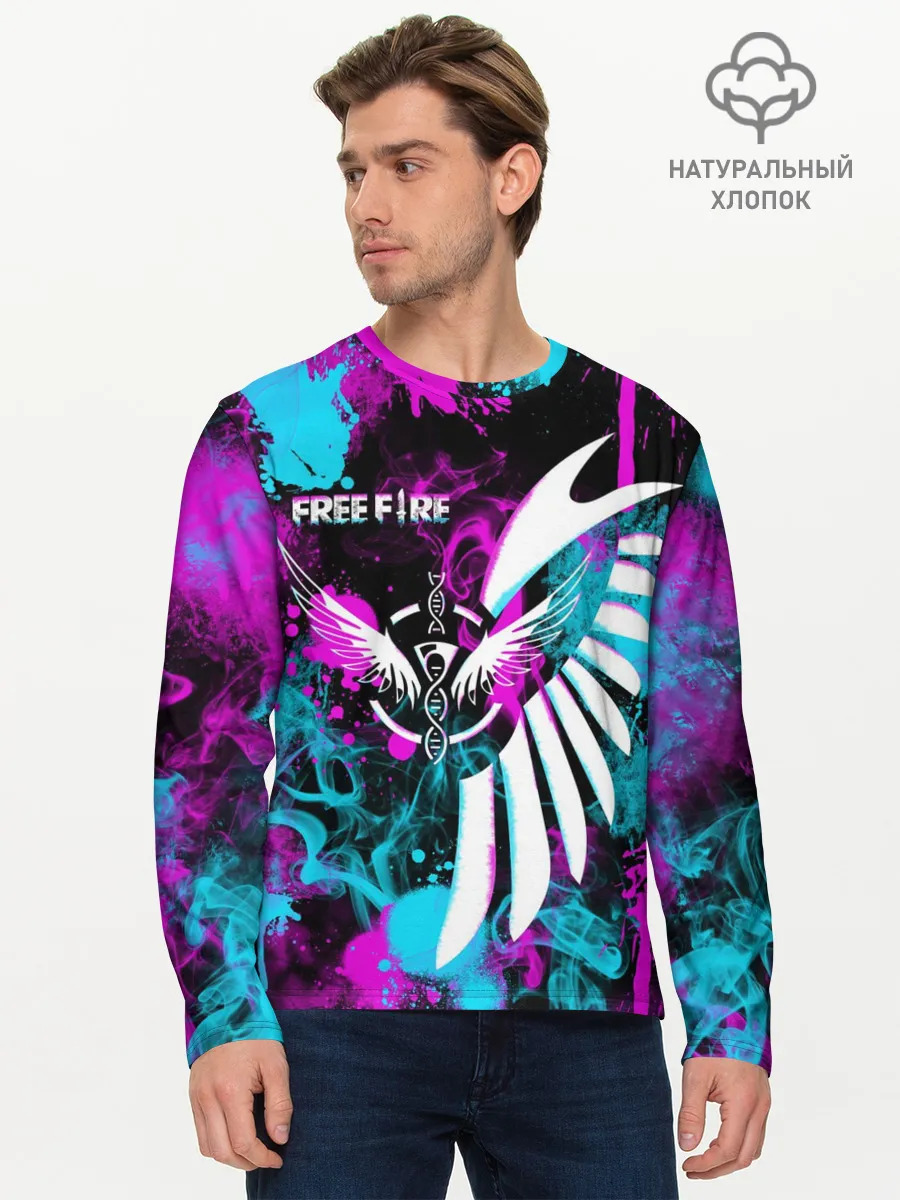 Мужской лонгслив базовый / FREE FIRE NEON