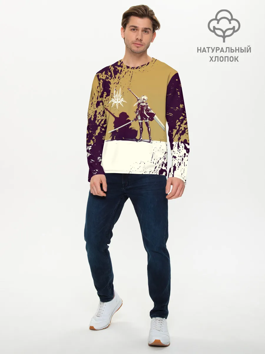 Мужской лонгслив базовый / Yorha 2B | Nier Automata