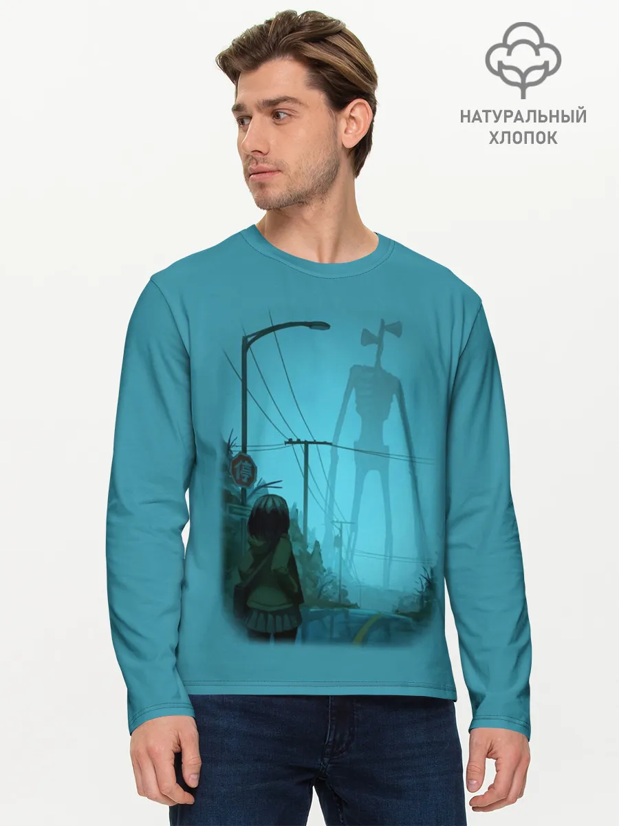 Мужской лонгслив базовый / СИРЕНОГОЛОВЫЙ И ДЕВОЧКА