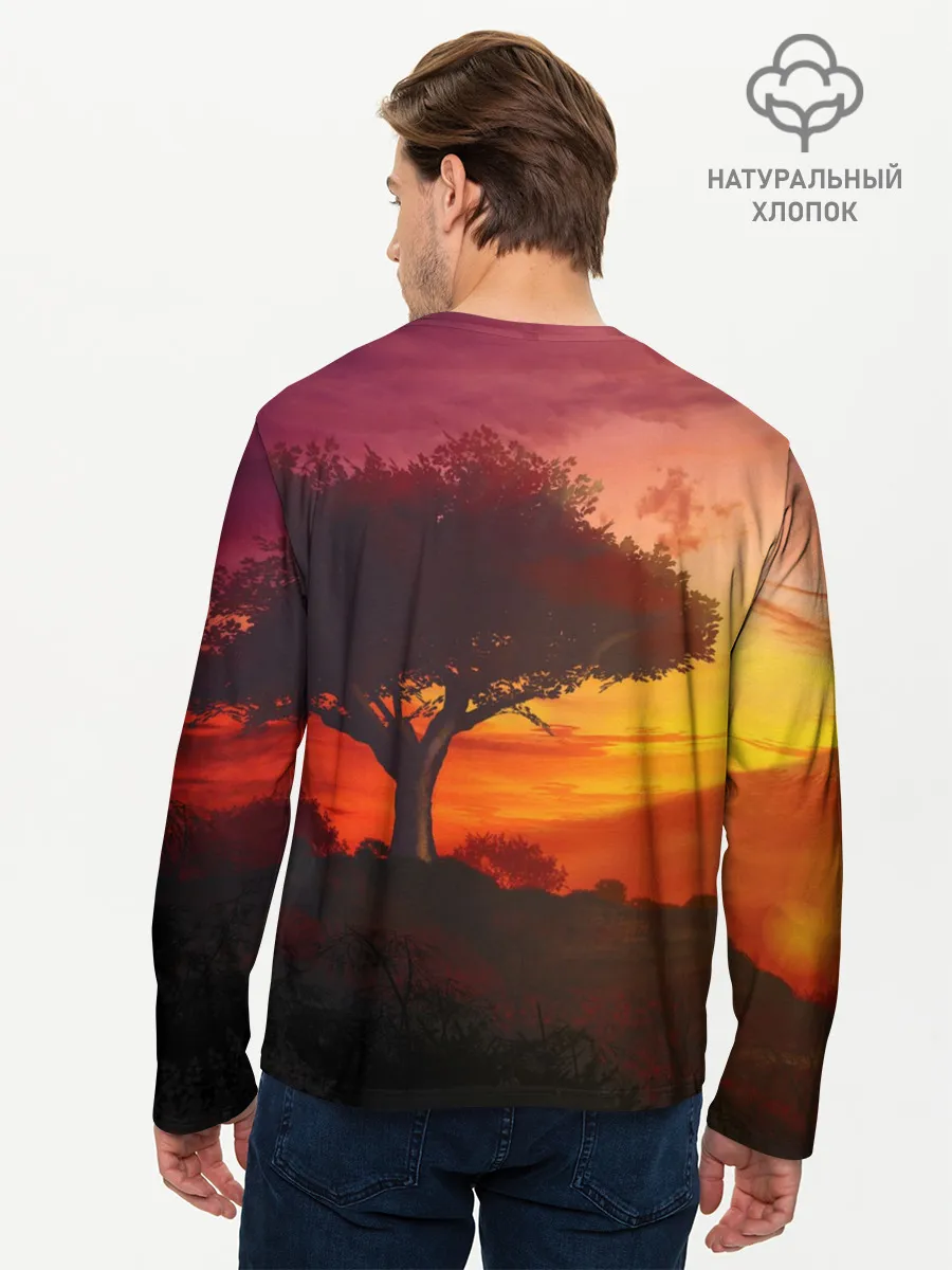 Мужской лонгслив базовый / СОЛНЦЕ НАД АФРИКОЙ