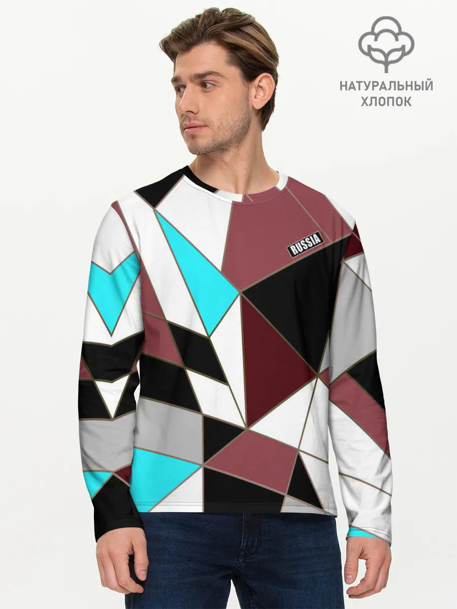 Мужской лонгслив базовый / Геометрический узор