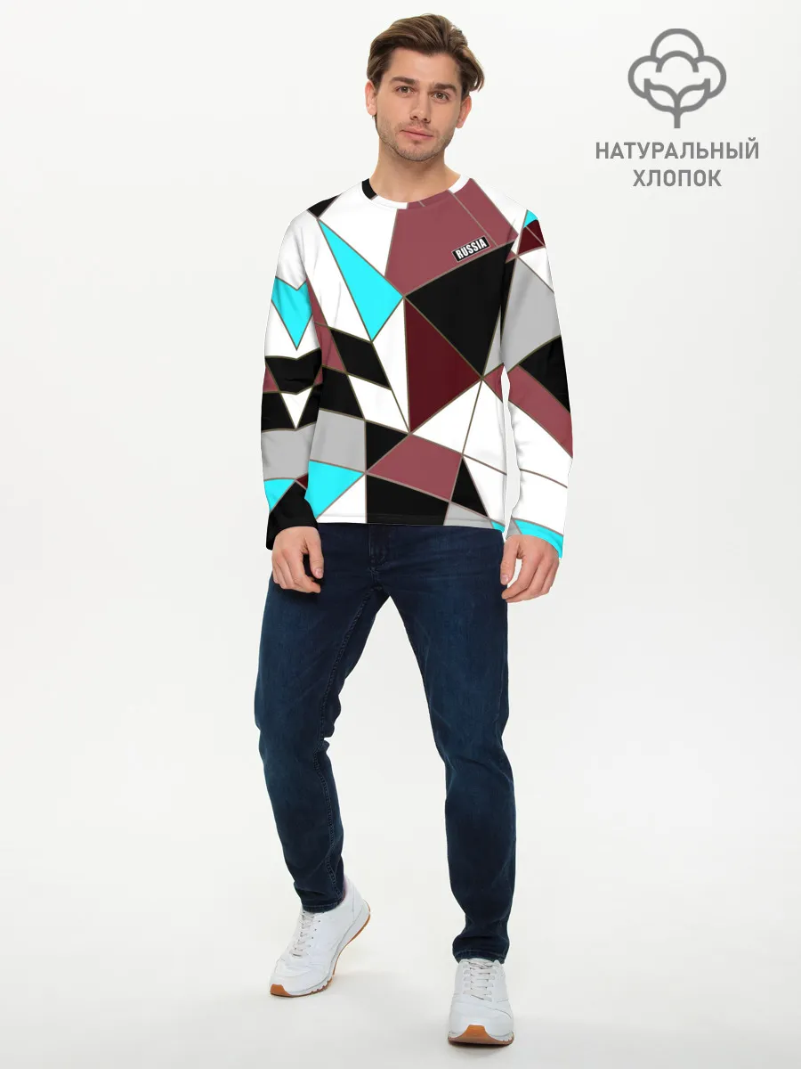 Мужской лонгслив базовый / Геометрический узор