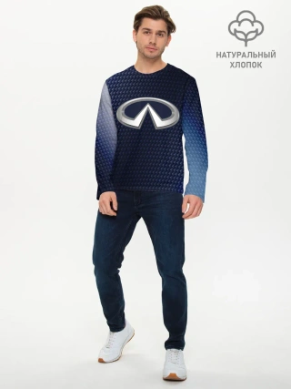 Мужской лонгслив базовый / Инфинити - Карбон