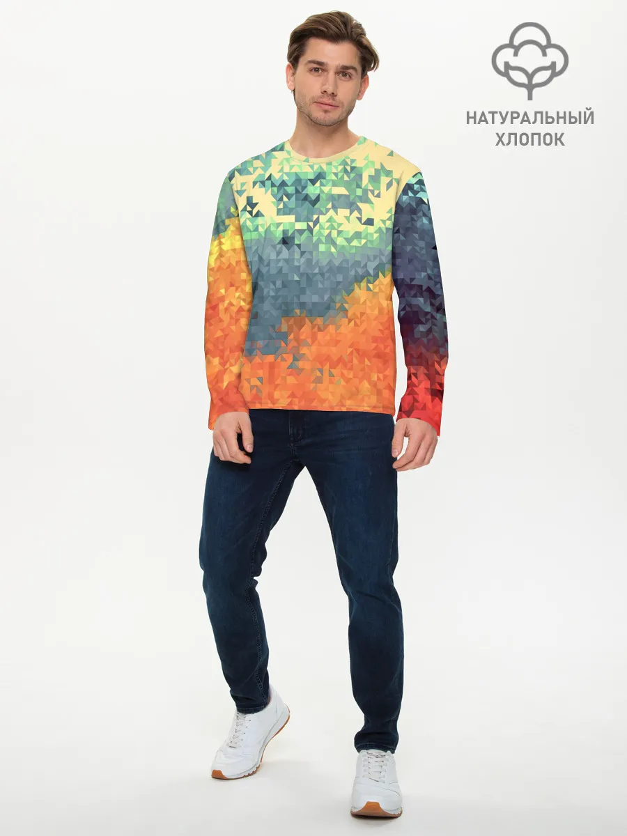 Мужской лонгслив базовый / Стихия: лед и пламя