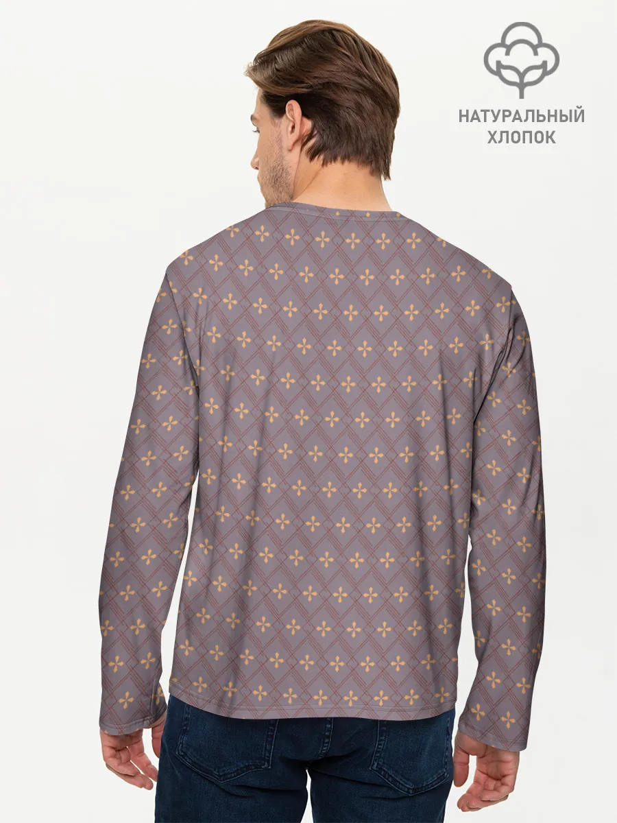 Мужской лонгслив базовый / Тонкие ромбы