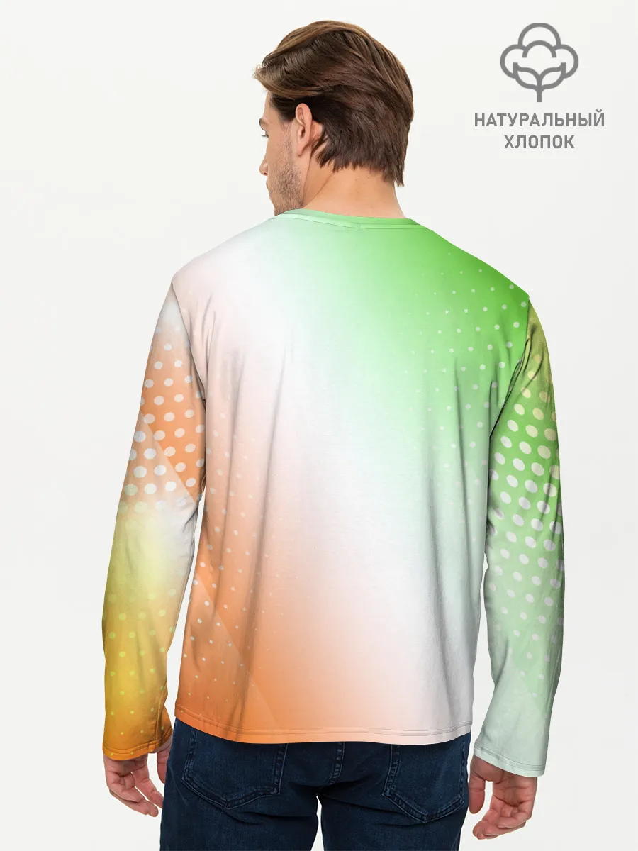 Мужской лонгслив базовый / Поп Ит - Динозавр - Абстракция