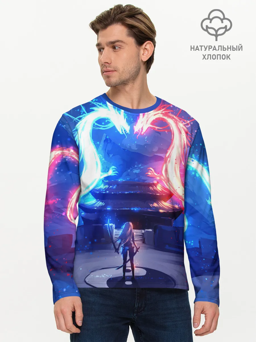 Мужской лонгслив базовый / БИТВА ДРАКОНОВ