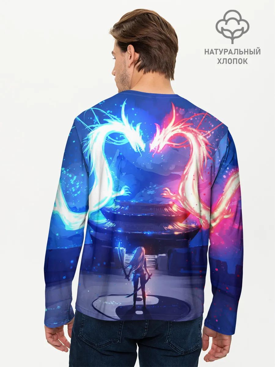 Мужской лонгслив базовый / БИТВА ДРАКОНОВ