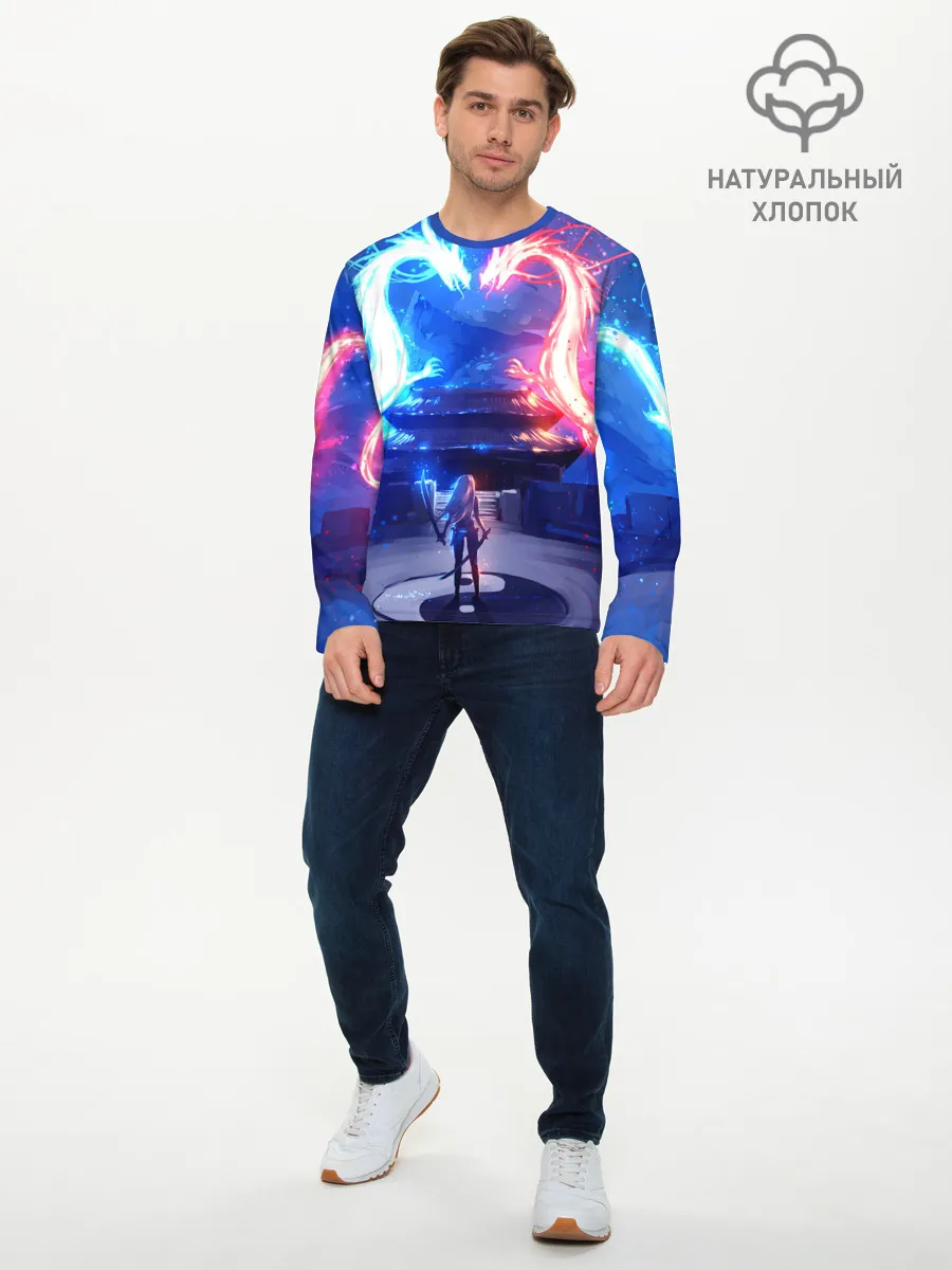 Мужской лонгслив базовый / БИТВА ДРАКОНОВ