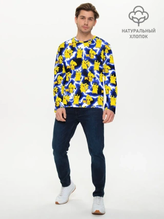 Мужской лонгслив базовый / Пикачу Electric Shock