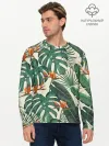 Мужской лонгслив базовый / Тропический паттерн