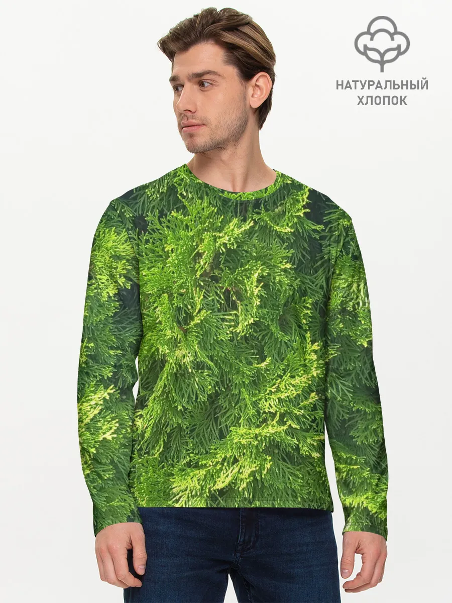 Мужской лонгслив базовый / Хвойная масса