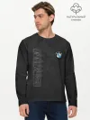 Мужской лонгслив базовый / BMW LOGO AND INSCRIPTION