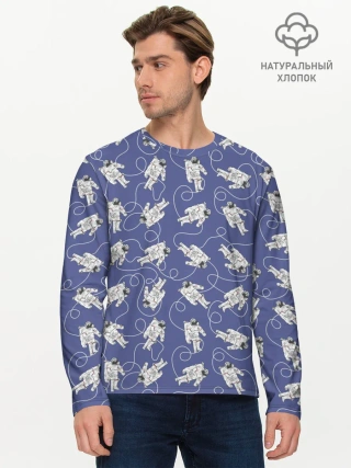 Мужской лонгслив базовый / Астронавты в космосе