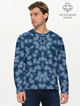 Мужской лонгслив базовый / Модный абстрактный узор