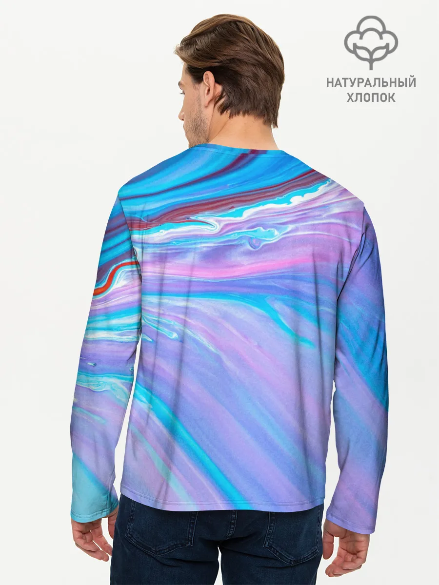 Мужской лонгслив базовый / Абстрактный прилив