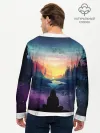 Мужской лонгслив базовый / ПЕЙЗАЖ НАД ЗВЕЗДАМИ