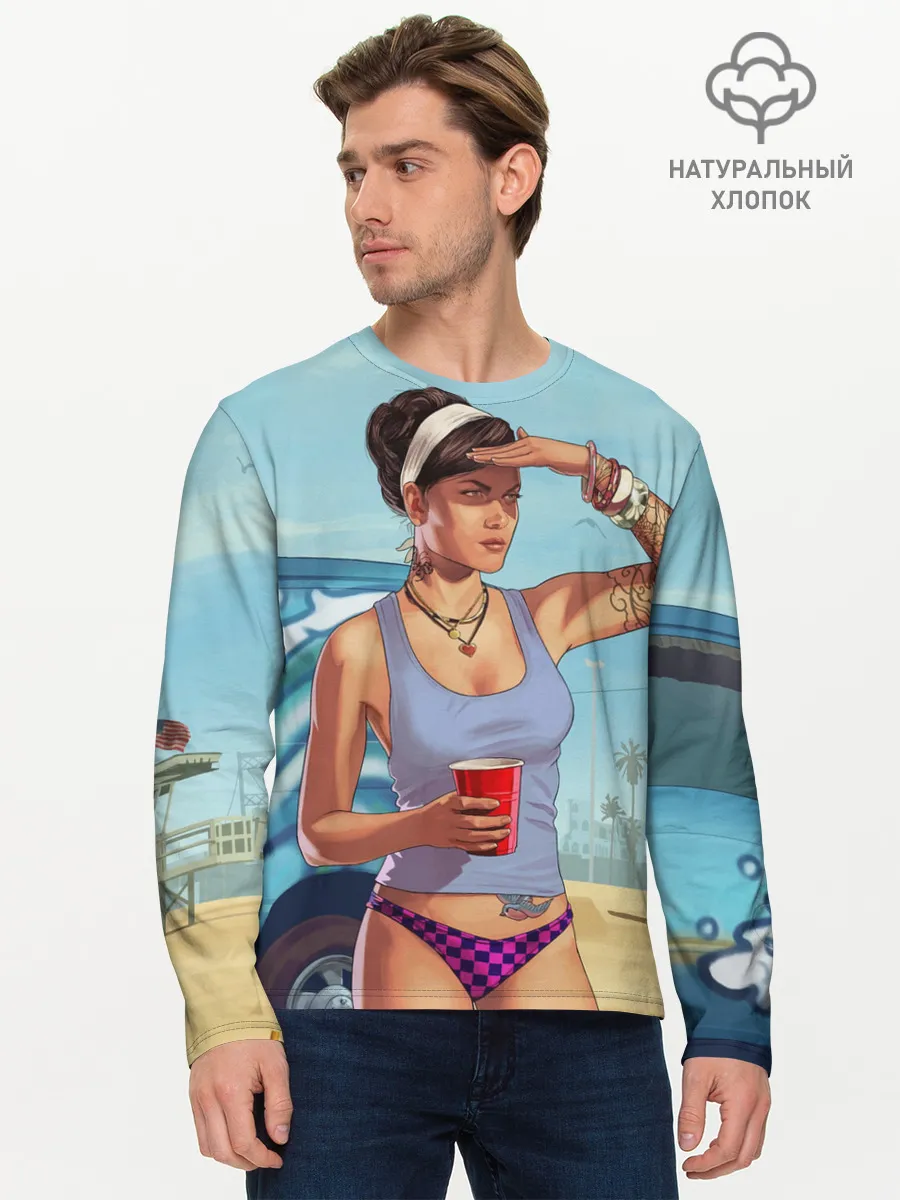 Мужской лонгслив базовый / girl with coffee