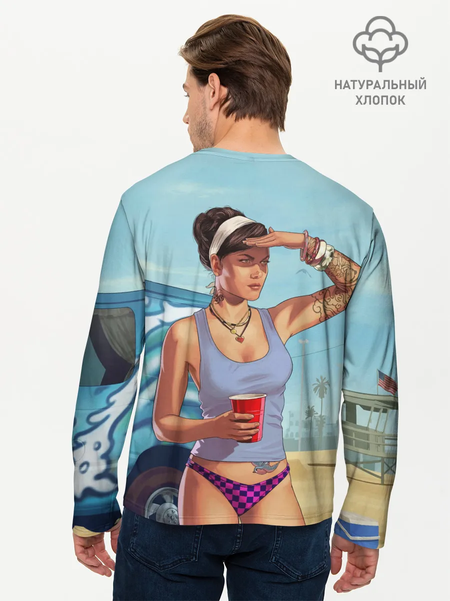 Мужской лонгслив базовый / girl with coffee