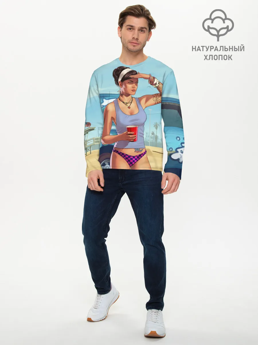 Мужской лонгслив базовый / girl with coffee