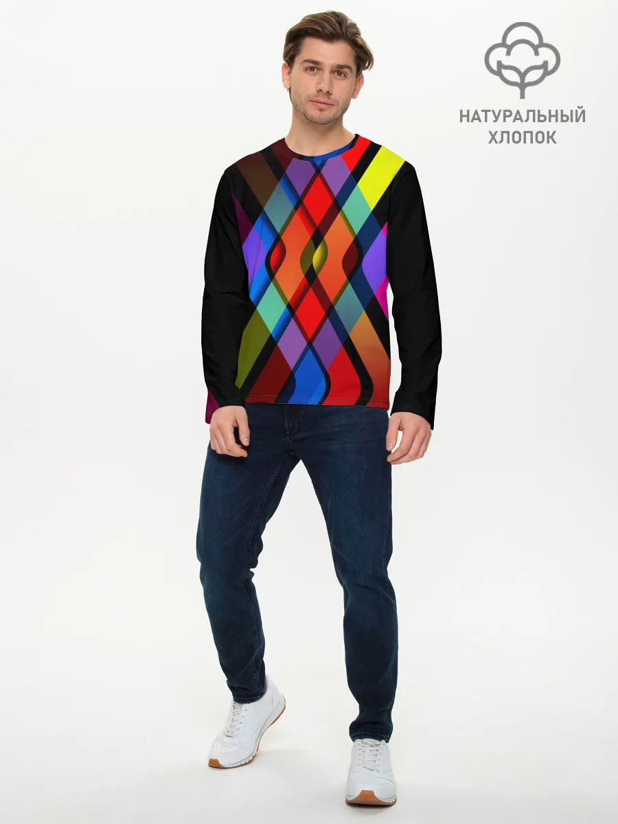 Мужской лонгслив базовый / Симметрия красок