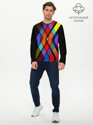 Мужской лонгслив базовый / Симметрия красок