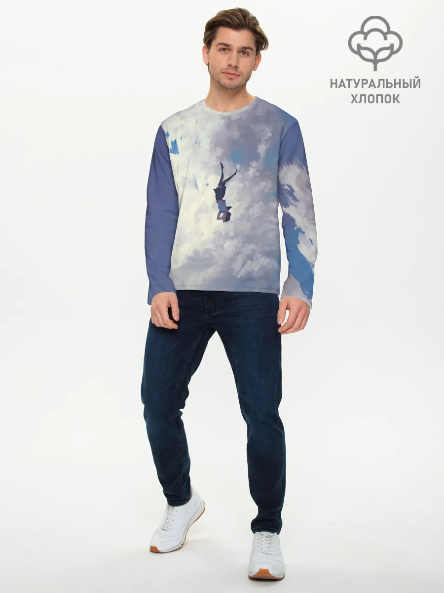 Мужской лонгслив базовый / Летящая девушка