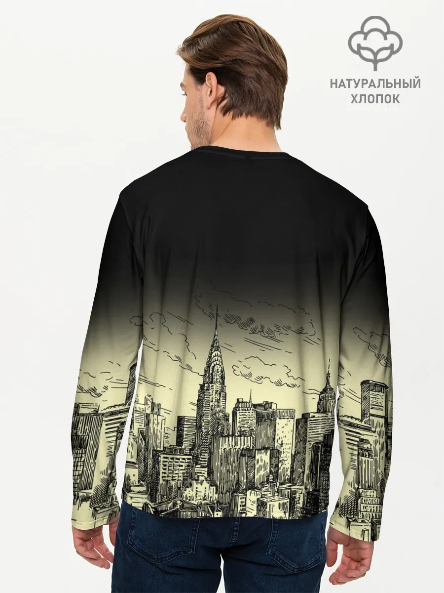 Мужской лонгслив базовый / Нью-Йорк