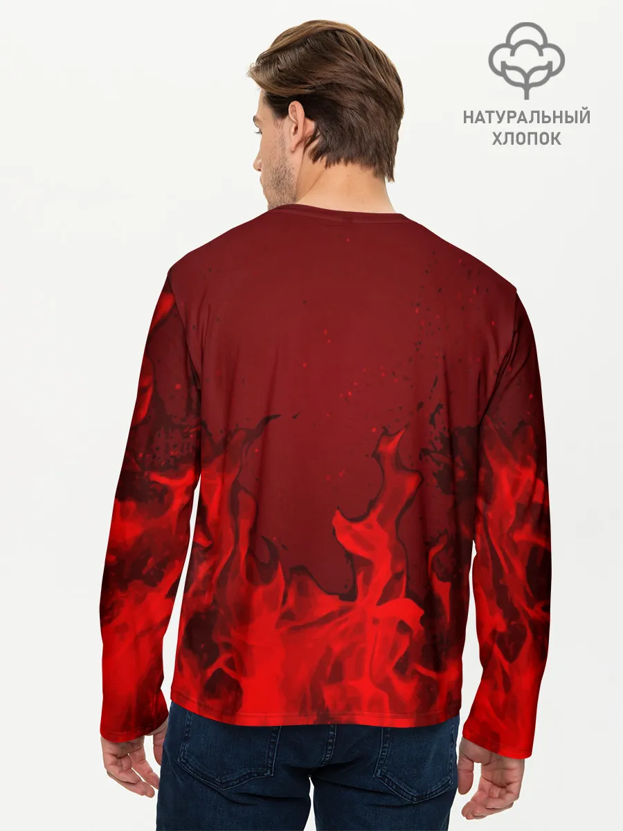 Мужской лонгслив базовый / ROBLOX ОГОНЬ