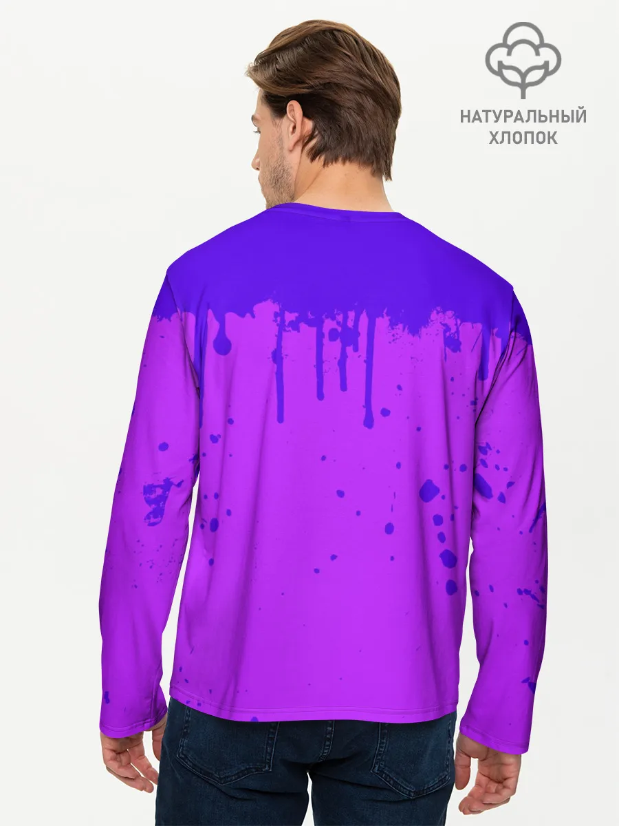 Мужской лонгслив базовый / ROBLOX ФИОЛЕТОВЫЕ ПОДТЕКИ