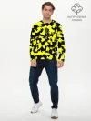 Мужской лонгслив базовый / Черно-желтый камуфляж