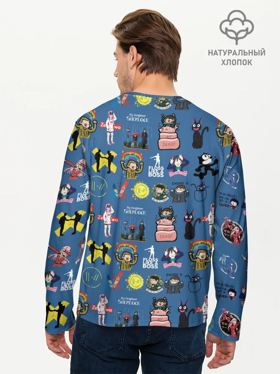 Мужской лонгслив базовый / стикербомбинг new