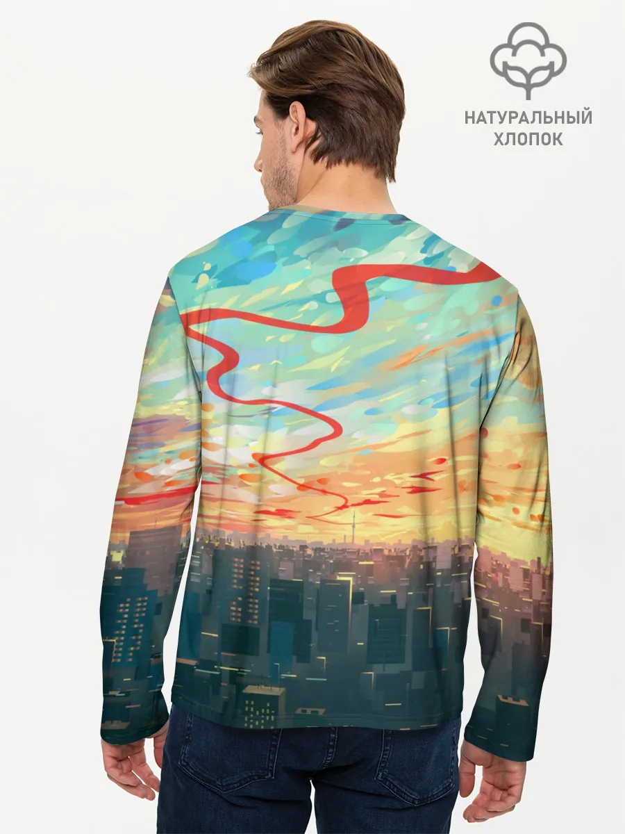 Мужской лонгслив базовый / Токио красками
