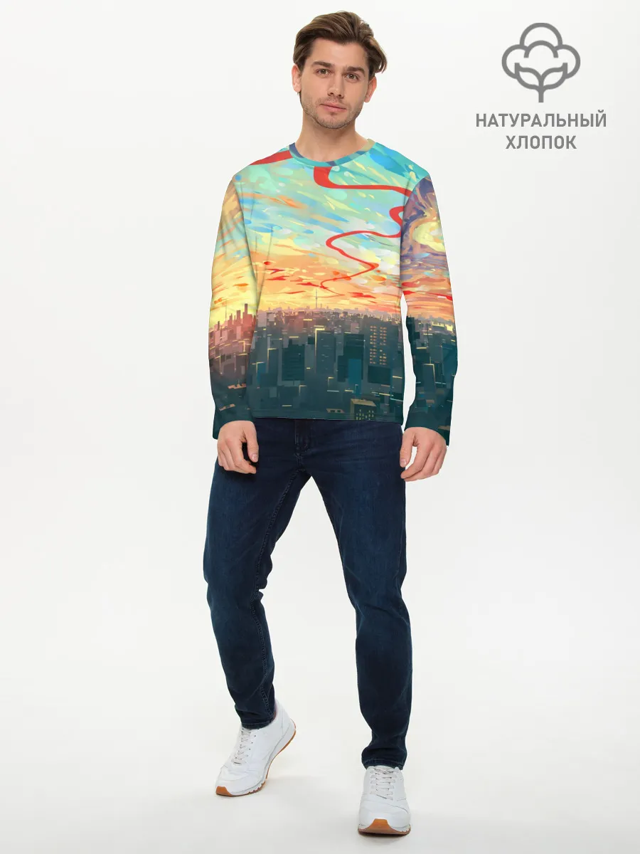 Мужской лонгслив базовый / Токио красками