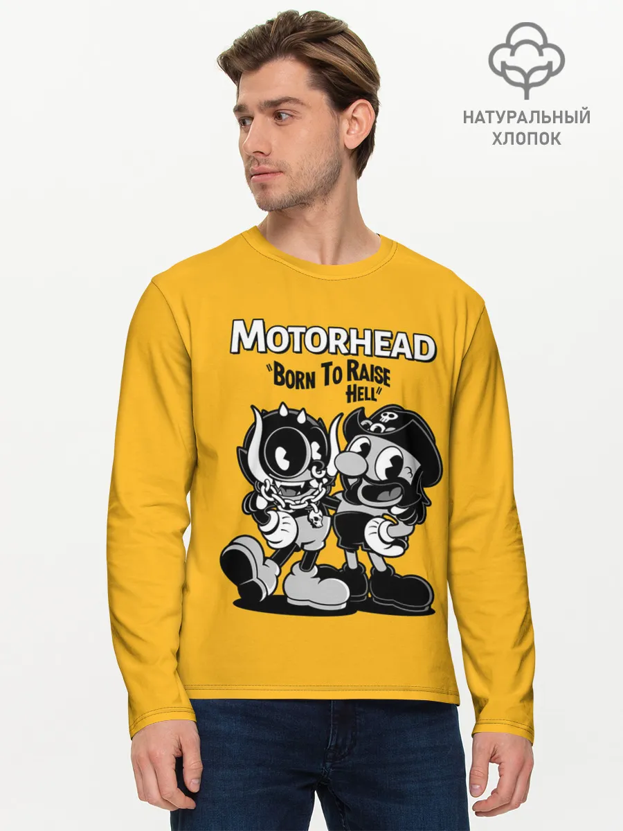 Мужской лонгслив базовый / Motorhead x Cuphead