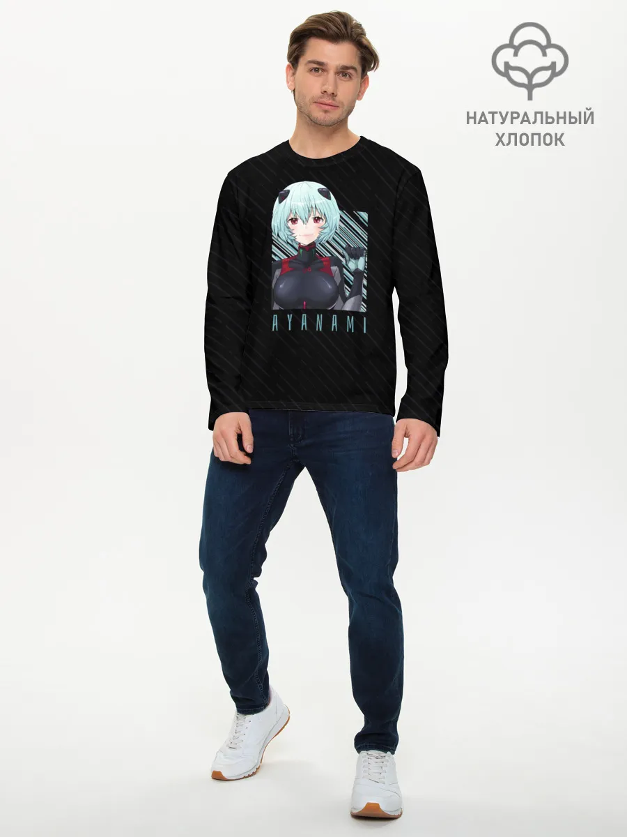 Мужской лонгслив базовый / Аянами Рей Евангелион
