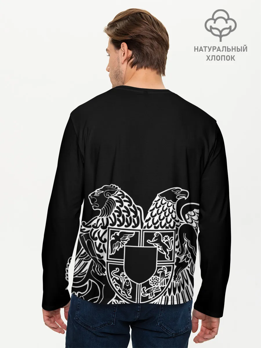 Мужской лонгслив базовый / Герб Армении и флаг