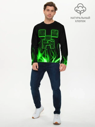 Мужской лонгслив базовый / MINECRAFT TEXTURE FIRE