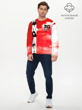 Мужской лонгслив базовый / 30 Seconds to Mars красное небо