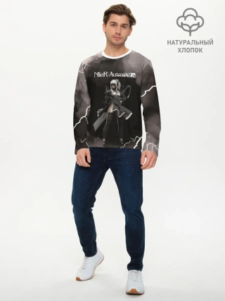 Мужской лонгслив базовый / 2B | Nier Automata