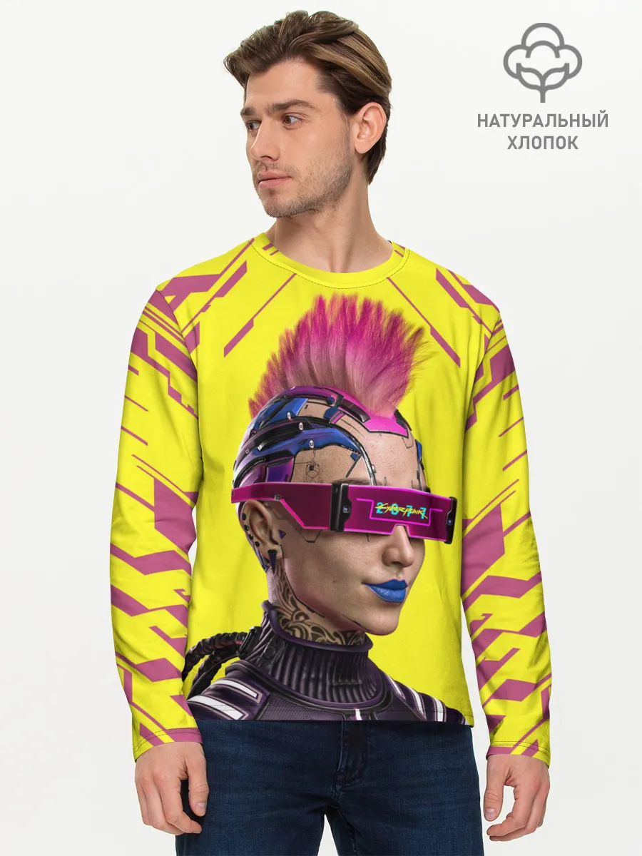 Мужской лонгслив базовый / CYBERPUNK 2077 | КИБЕРПАНК