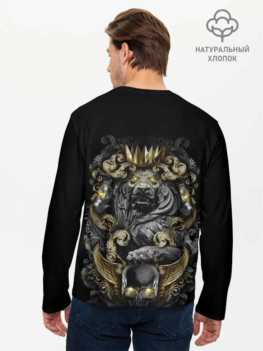 Мужской лонгслив базовый / Золотой лев