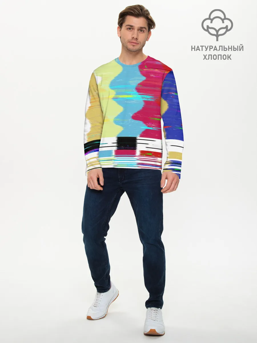 Мужской лонгслив базовый / TV glitch