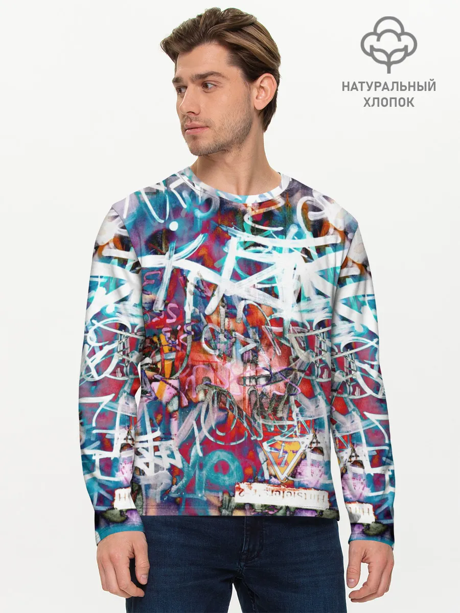 Мужской лонгслив базовый / Wall graffiti