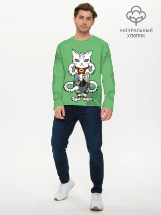 Мужской лонгслив базовый / ЯПОНСКИЙ КОТ | JAPANESE CAT