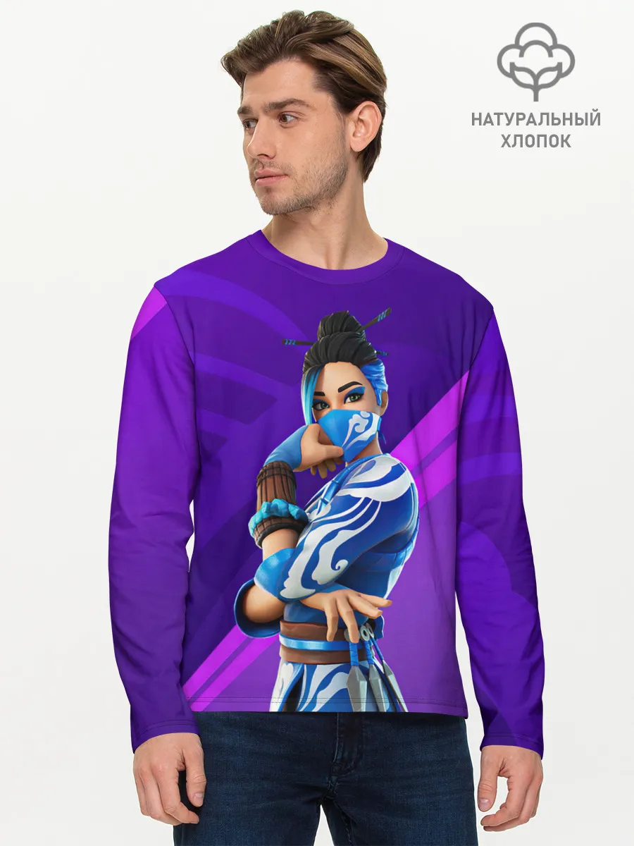 Мужской лонгслив базовый / Fortnite Blue Jade