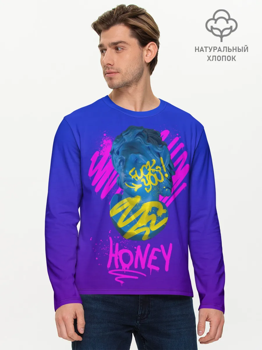 Мужской лонгслив базовый / Вандал Арт - СЛАДКИЙ градиент