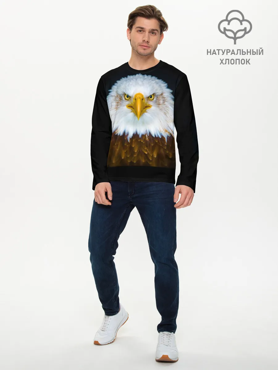 Мужской лонгслив базовый / Белоголовый орлан