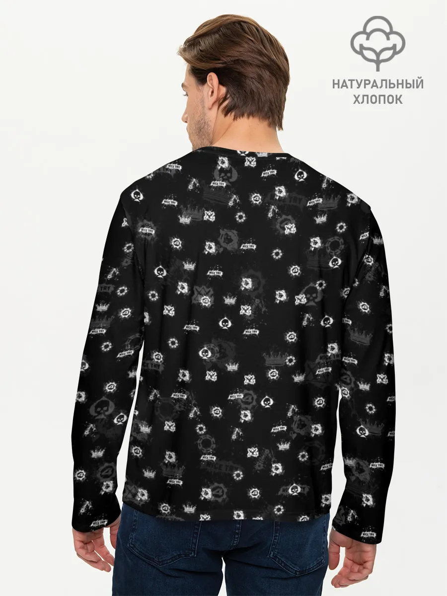 Мужской лонгслив базовый / GEARS OF WAR | ПАТТЕРН | ШЕСТЕРЕНКИ